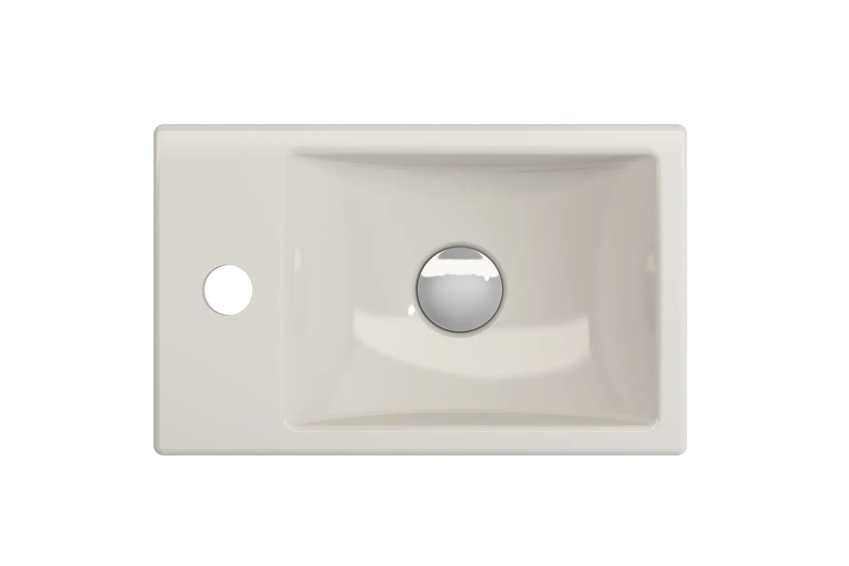BOCCHI Milano Small 15" Rectangle Wallmount Fireclay Bathroom Sink, Biscuit, Single Faucet Hole, 1418-014-0126
