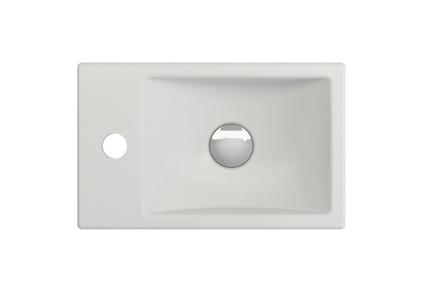 BOCCHI Milano Small 15" Rectangle Wallmount Fireclay Bathroom Sink, Matte White, Single Faucet Hole, 1418-002-0126