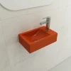 BOCCHI Milano Small 15" Rectangle Wallmount Fireclay Bathroom Sink, Orange, Single Faucet Hole, 1419-012-0126