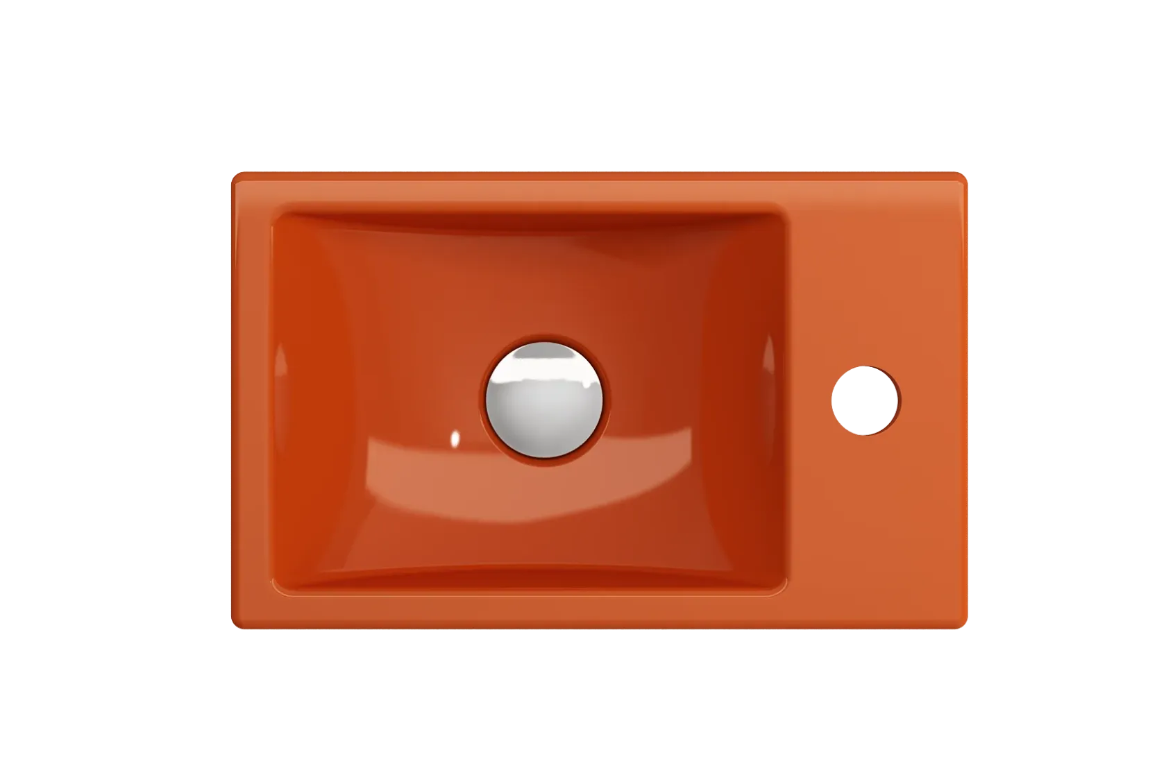 BOCCHI Milano Small 15" Rectangle Wallmount Fireclay Bathroom Sink, Orange, Single Faucet Hole, 1419-012-0126