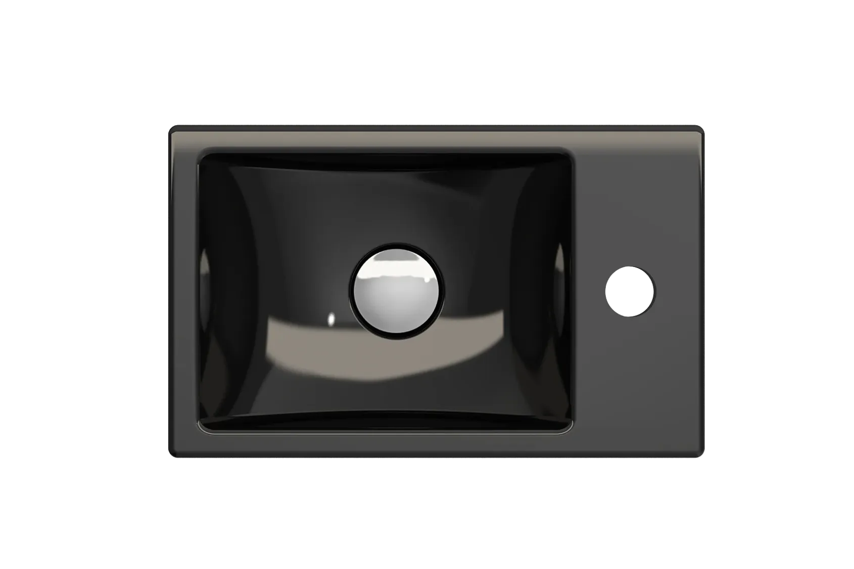 BOCCHI Milano Small 15" Rectangle Wallmount Fireclay Bathroom Sink, Black, Single Faucet Hole, 1419-005-0126
