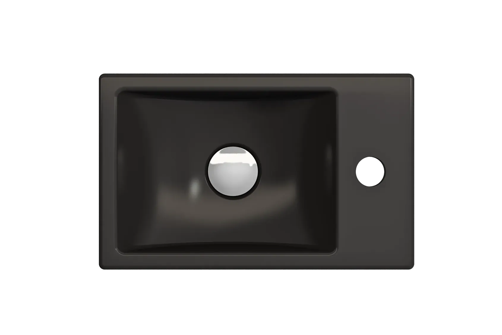 BOCCHI Milano Small 15" Rectangle Wallmount Fireclay Bathroom Sink, Matte Black, Single Faucet Hole, 1419-004-0126