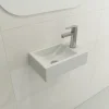 BOCCHI Milano Small 15" Rectangle Wallmount Fireclay Bathroom Sink, Matte White, Single Faucet Hole, 1419-002-0126