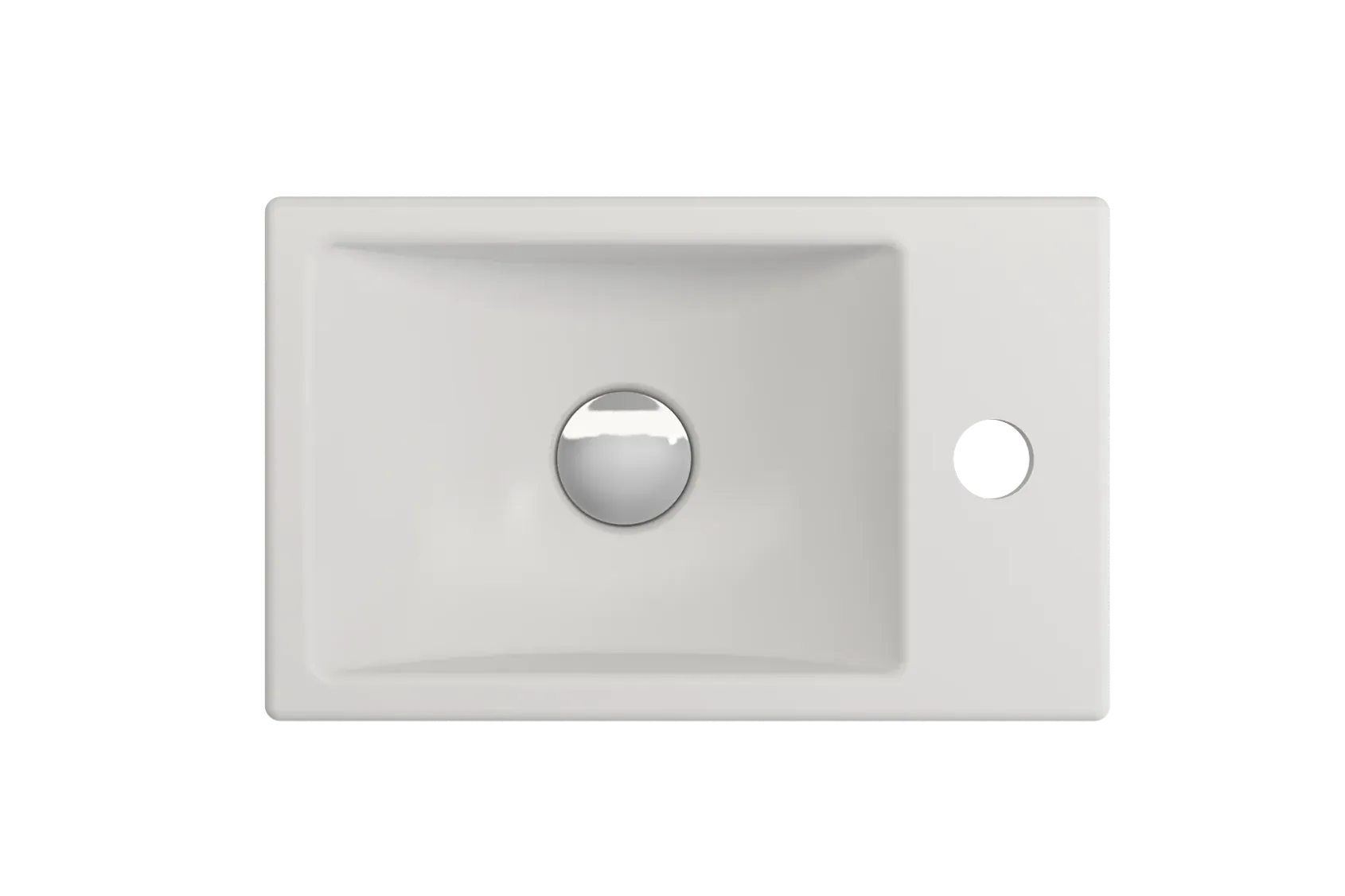 BOCCHI Milano Small 15" Rectangle Wallmount Fireclay Bathroom Sink, Matte White, Single Faucet Hole, 1419-002-0126