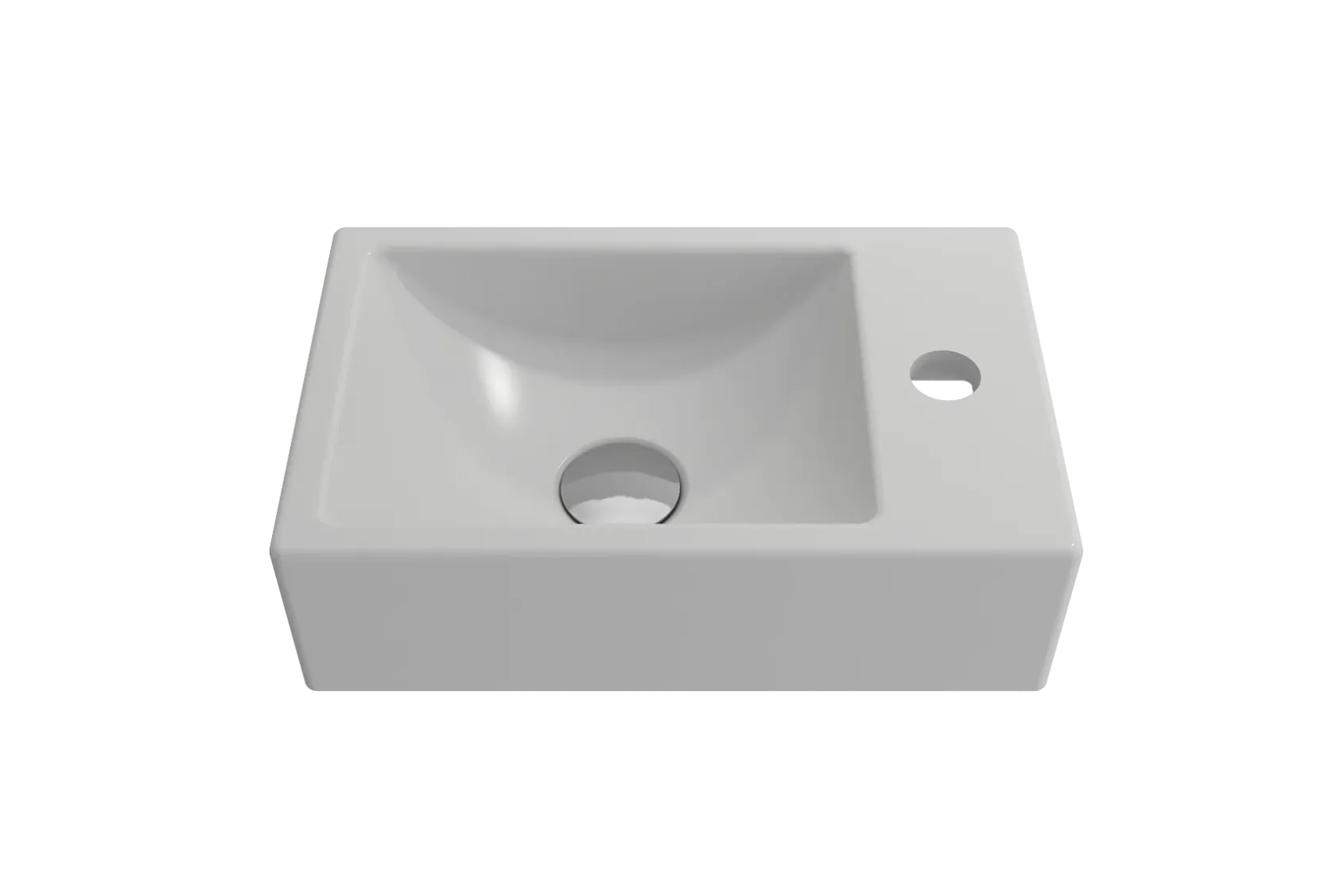 BOCCHI Milano Small 15" Rectangle Wallmount Fireclay Bathroom Sink, Matte White, Single Faucet Hole, 1419-002-0126