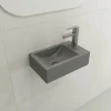 BOCCHI Milano Small 15" Rectangle Wallmount Fireclay Bathroom Sink, Matte Gray, Single Faucet Hole, 1419-006-0126