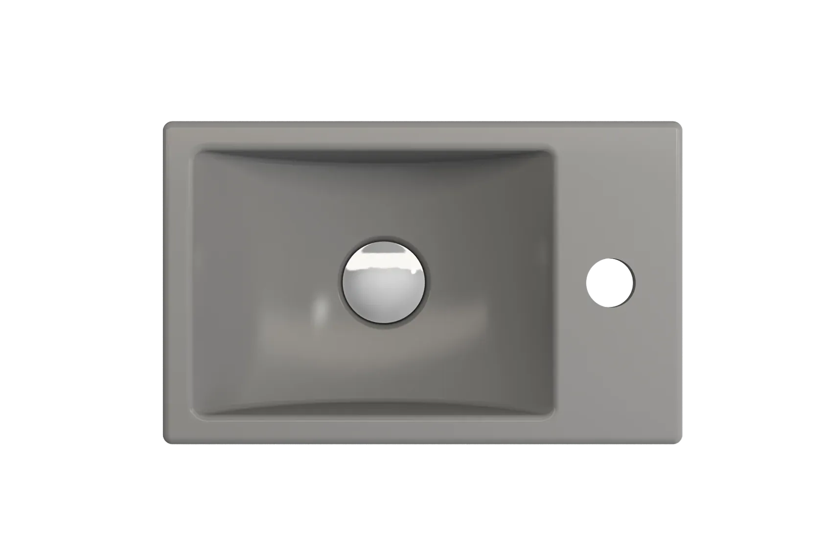 BOCCHI Milano Small 15" Rectangle Wallmount Fireclay Bathroom Sink, Matte Gray, Single Faucet Hole, 1419-006-0126