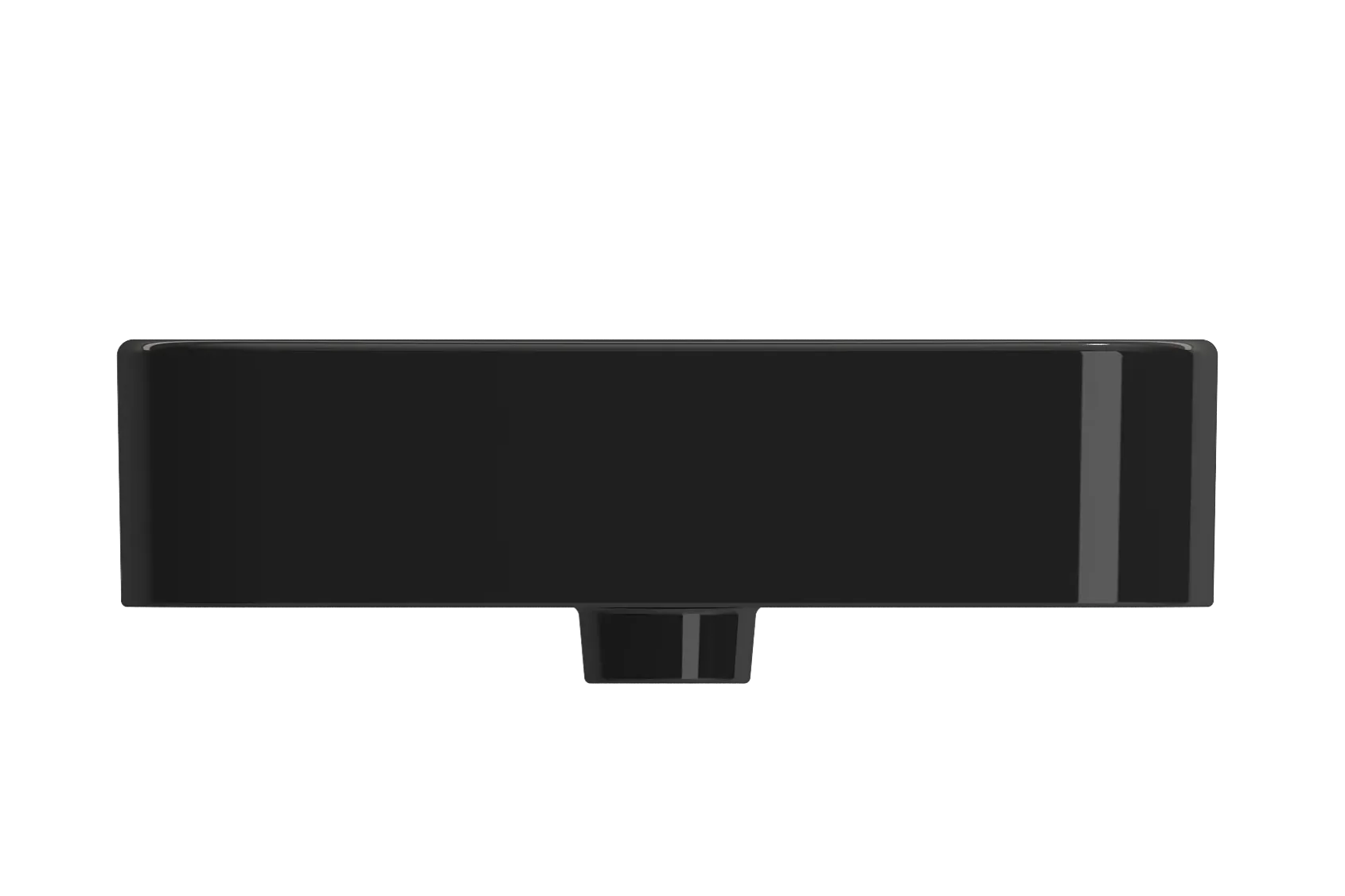 BOCCHI Parma 20" Rectangle Wallmount Fireclay Bathroom Sink, Black, Single Faucet Hole, 1122-005-0126
