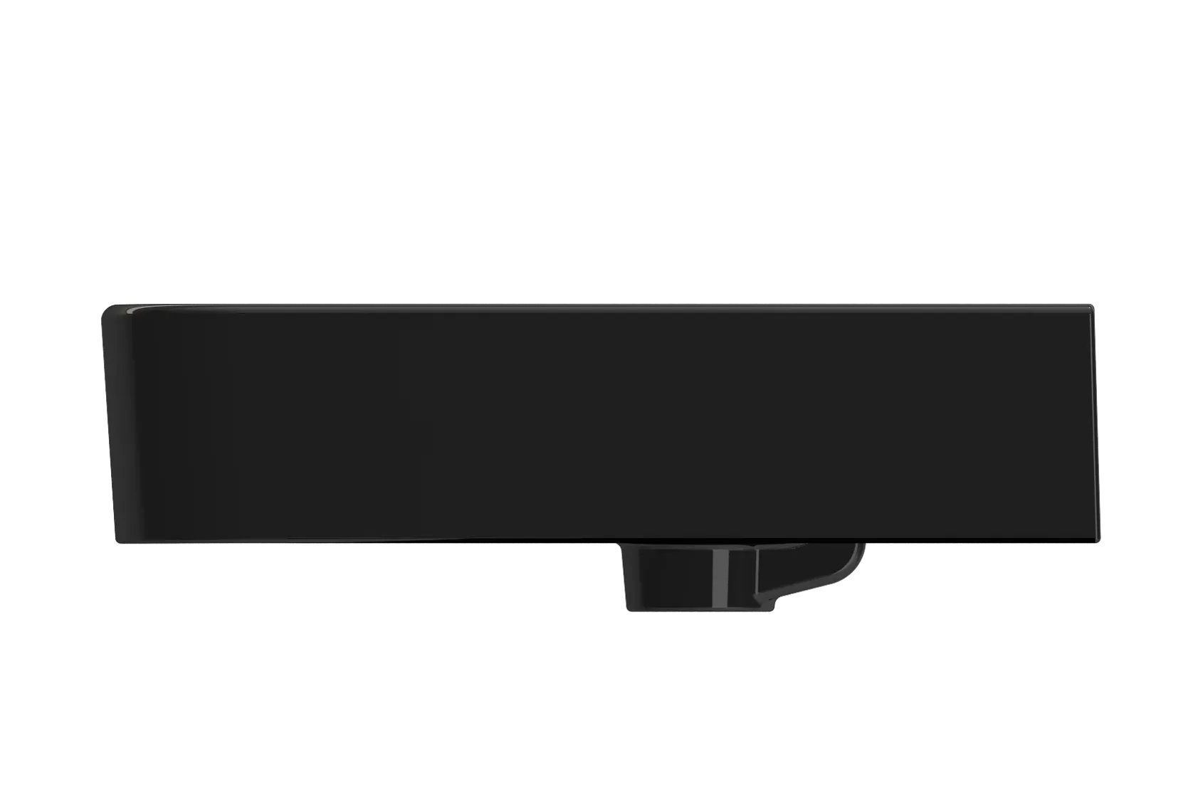 BOCCHI Parma 20" Rectangle Wallmount Fireclay Bathroom Sink, Black, Single Faucet Hole, 1122-005-0126