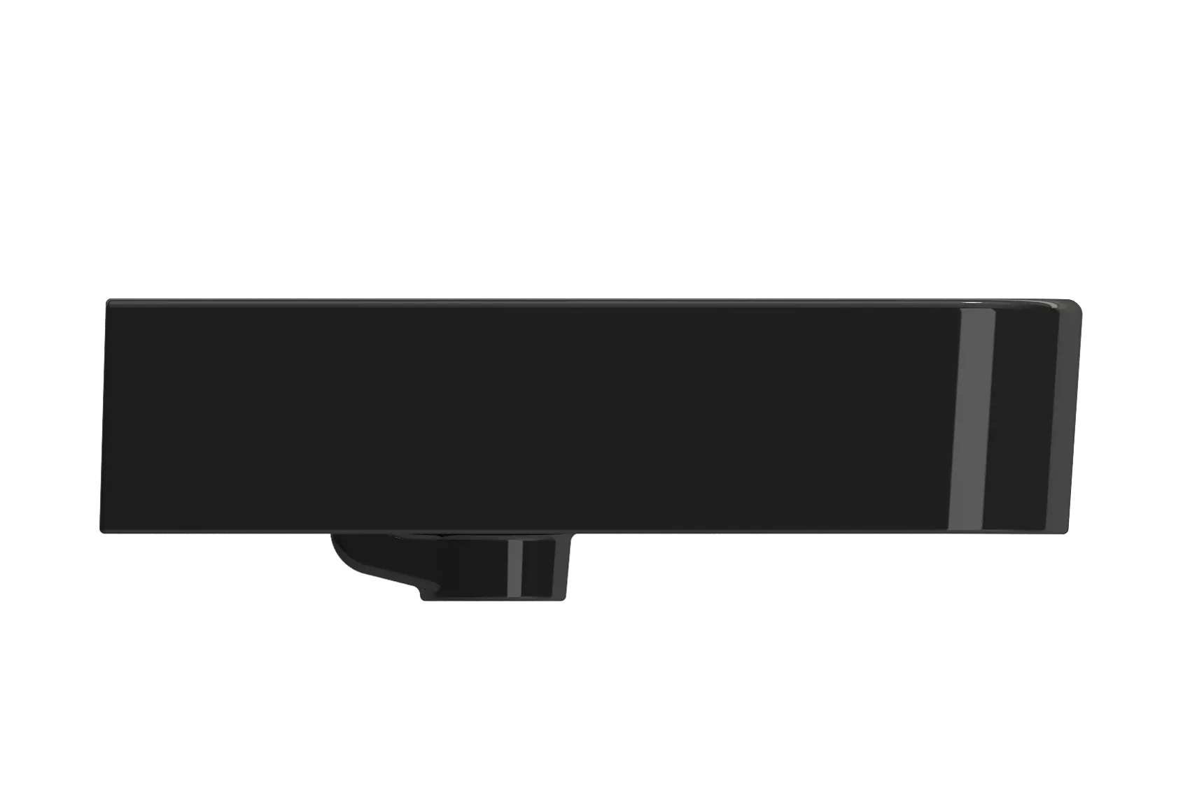 BOCCHI Parma 20" Rectangle Wallmount Fireclay Bathroom Sink, Black, Single Faucet Hole, 1122-005-0126