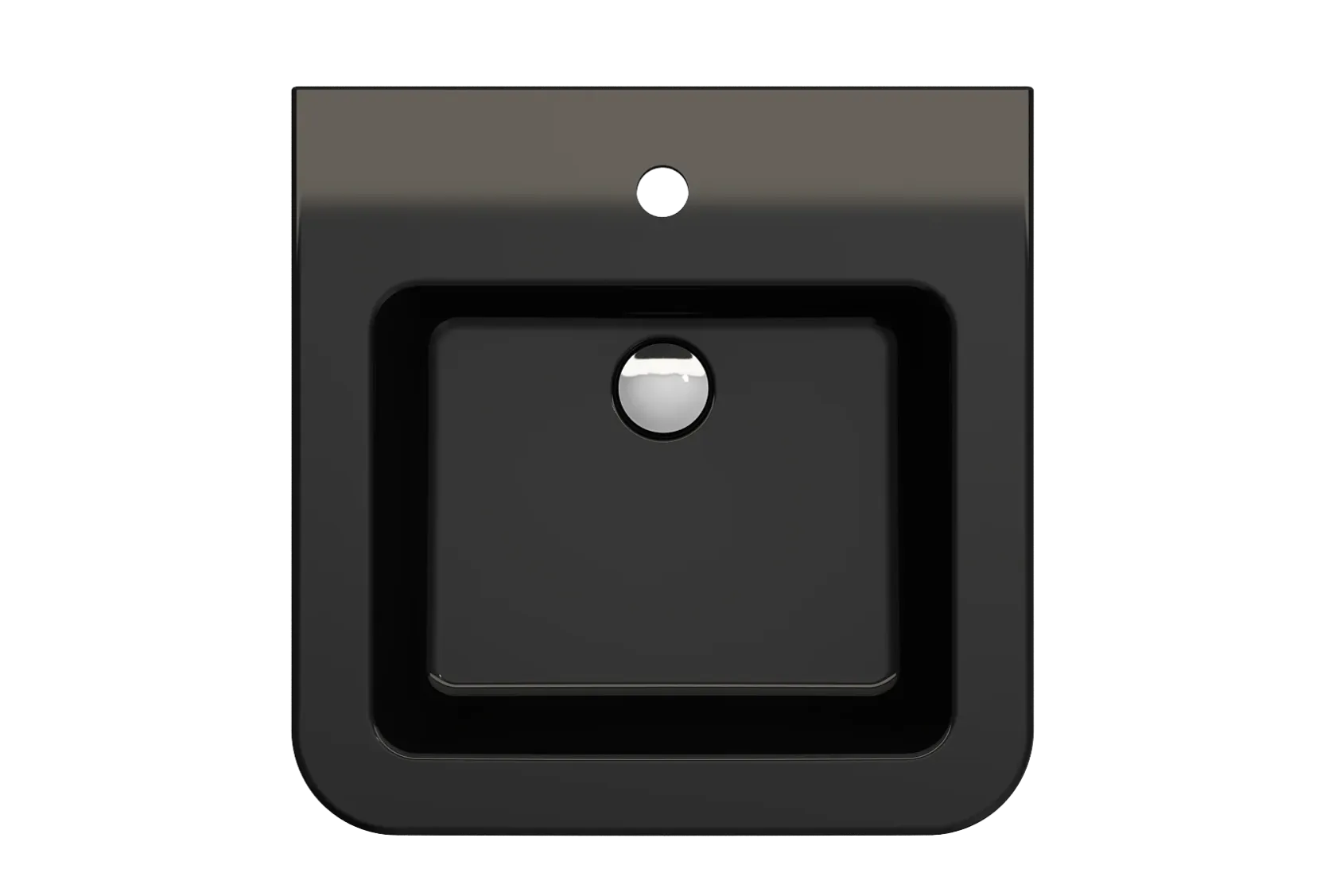 BOCCHI Parma 20" Rectangle Wallmount Fireclay Bathroom Sink, Black, Single Faucet Hole, 1122-005-0126