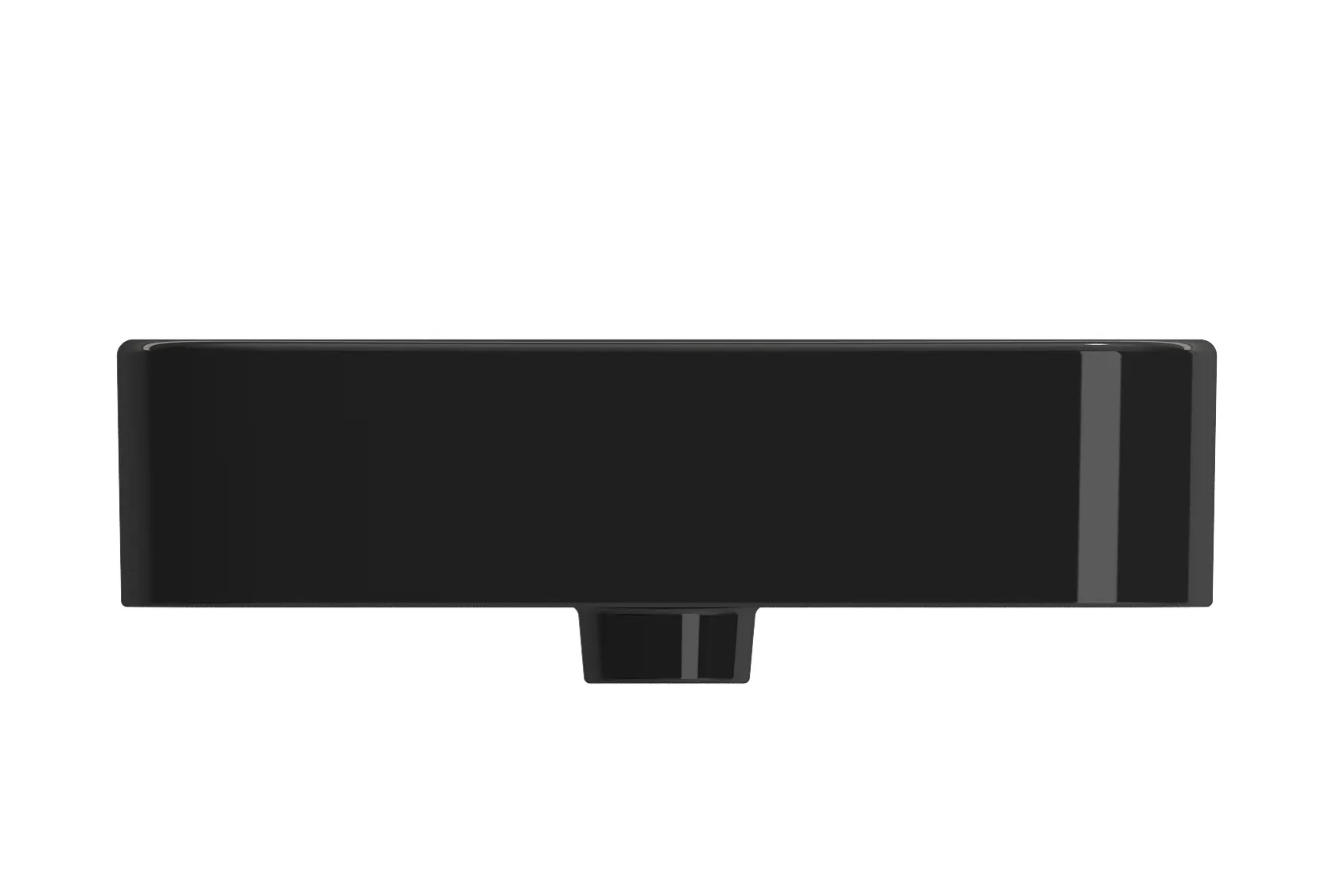 BOCCHI Parma 20" Rectangle Wallmount Fireclay Bathroom Sink, Black, Single Faucet Hole, 1122-005-0126