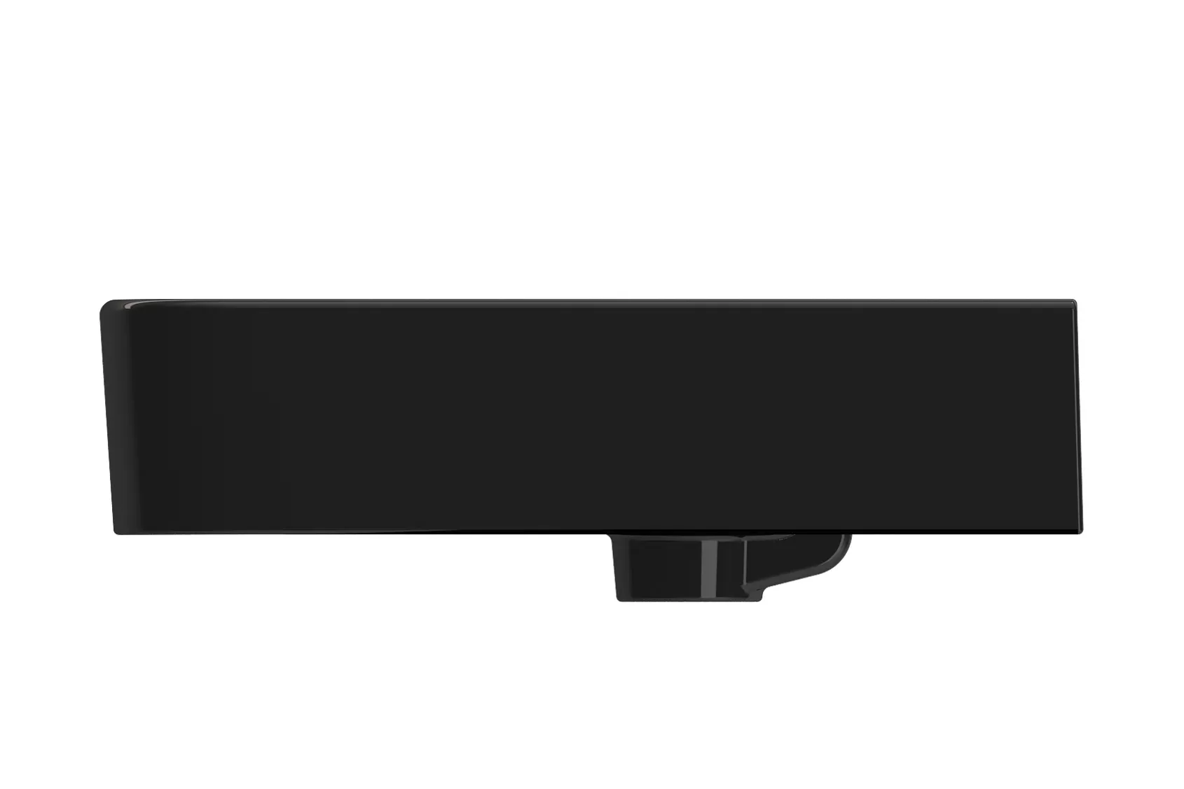 BOCCHI Parma 20" Rectangle Wallmount Fireclay Bathroom Sink, Black, Single Faucet Hole, 1122-005-0126