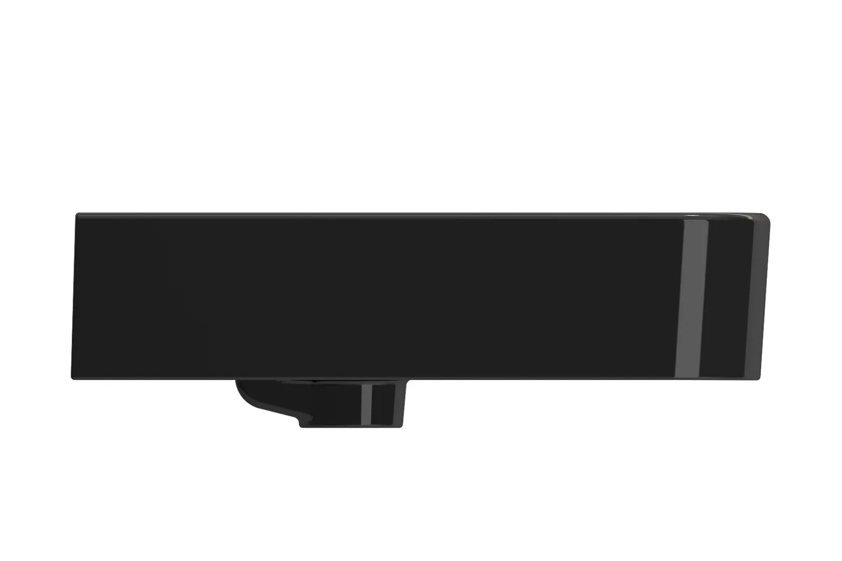 BOCCHI Parma 20" Rectangle Wallmount Fireclay Bathroom Sink, Black, Single Faucet Hole, 1122-005-0126