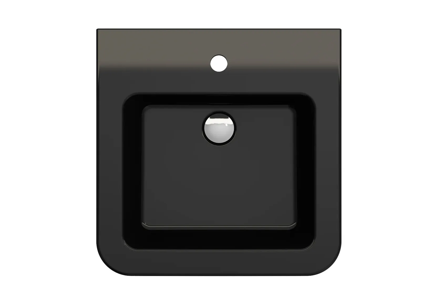 BOCCHI Parma 20" Rectangle Wallmount Fireclay Bathroom Sink, Black, Single Faucet Hole, 1122-005-0126