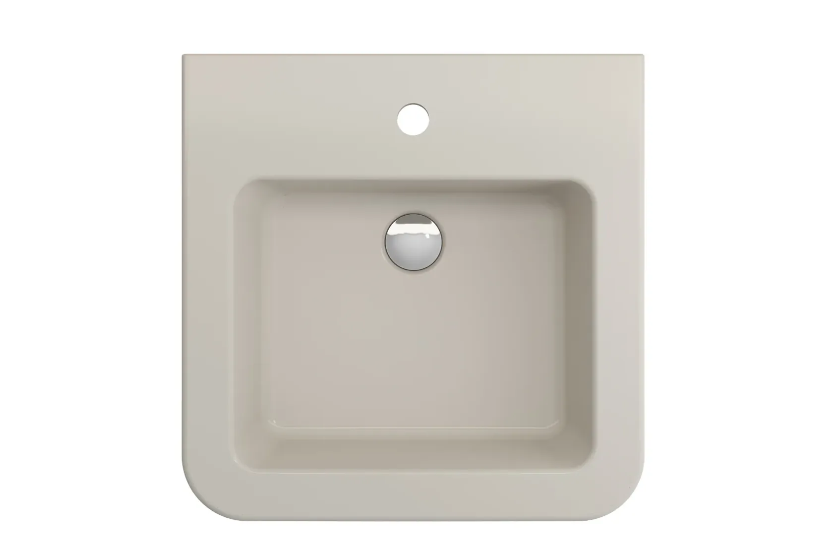 BOCCHI Parma 20" Rectangle Wallmount Fireclay Bathroom Sink, Biscuit, Single Faucet Hole, 1122-014-0126