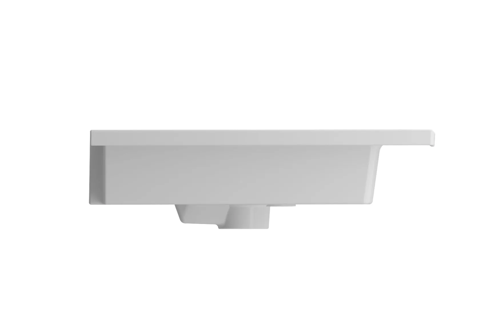 BOCCHI Ravenna 48" Rectangle Wallmount Fireclay Bathroom Sink, Double Basin, Matte White, Single Faucet Hole, 1111-002-0132