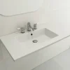 BOCCHI Ravenna 32" Rectangle Wallmount Fireclay Bathroom Sink, Matte White, Single Faucet Hole, 1113-002-0126