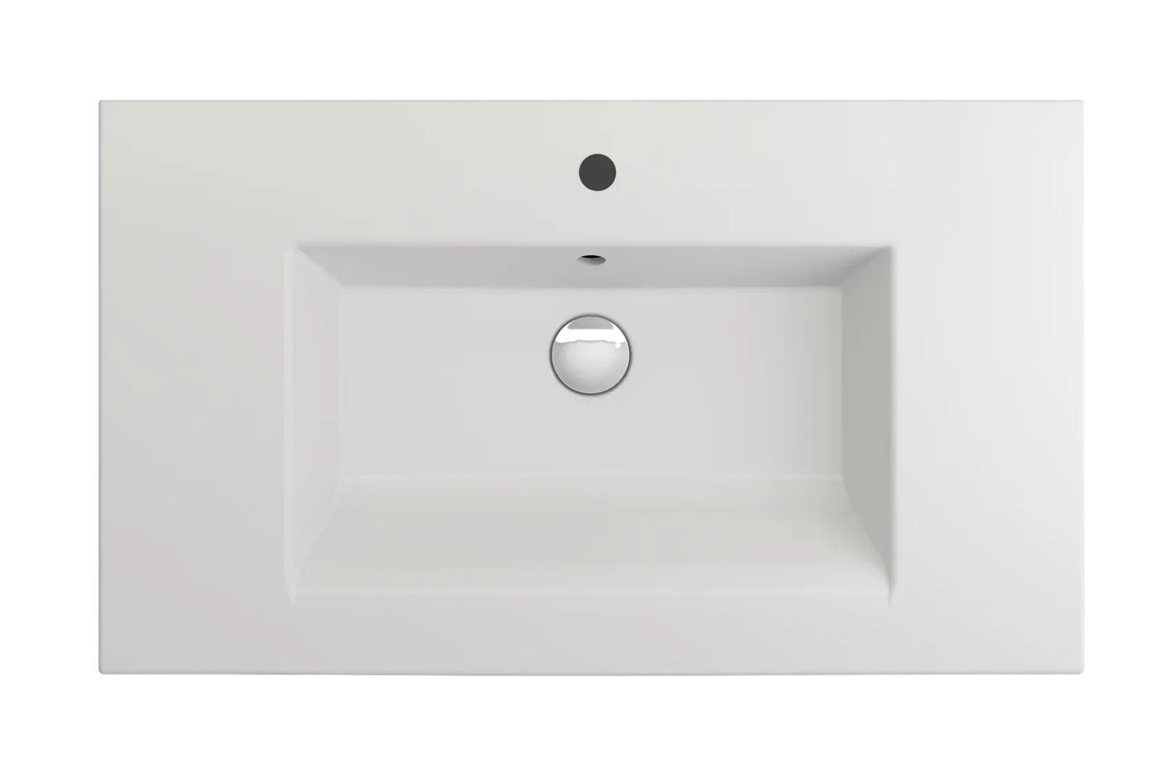 BOCCHI Ravenna 32" Rectangle Wallmount Fireclay Bathroom Sink, Matte White, Single Faucet Hole, 1113-002-0126