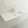 BOCCHI Ravenna 41" Rectangle Wallmount Fireclay Bathroom Sink, White, 3 Faucet Hole, 1105-001-0127