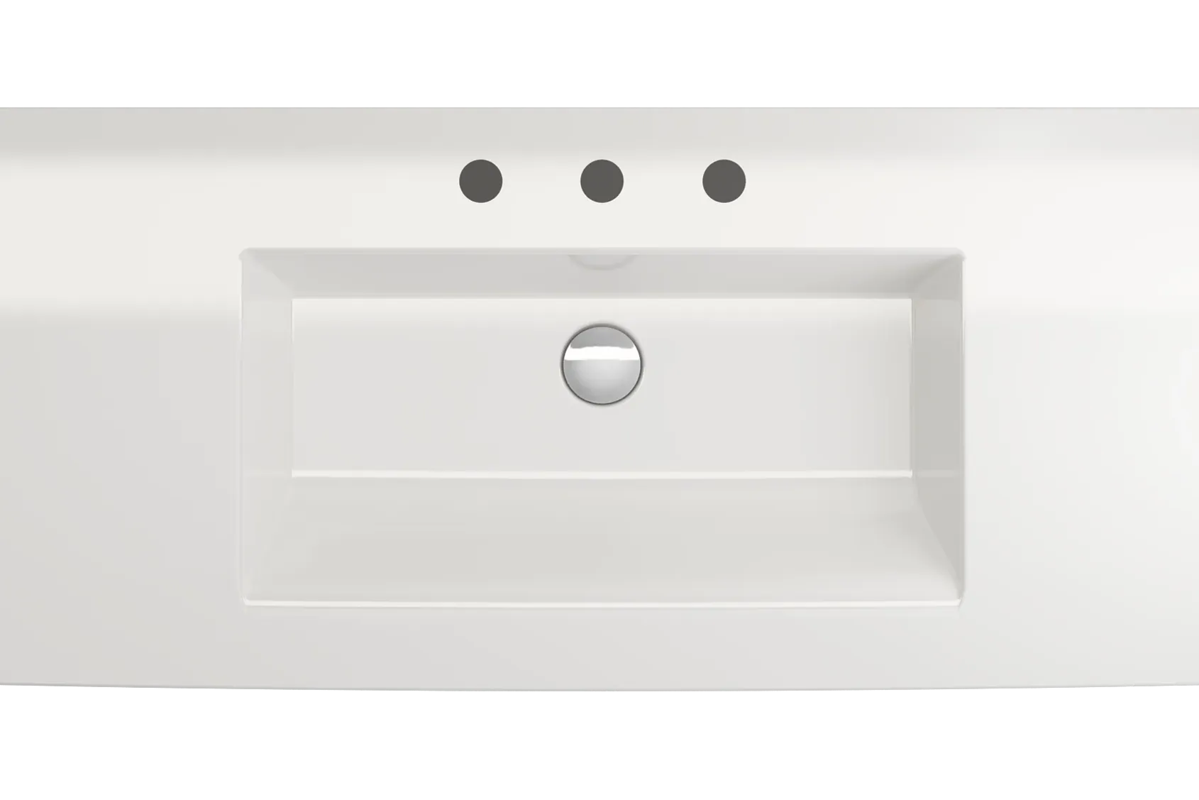 BOCCHI Ravenna 41" Rectangle Wallmount Fireclay Bathroom Sink, White, 3 Faucet Hole, 1105-001-0127