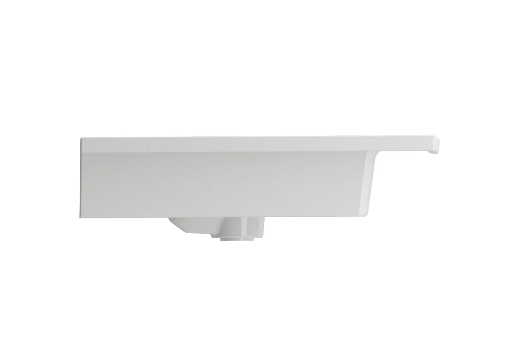 BOCCHI Ravenna 41" Rectangle Wallmount Fireclay Bathroom Sink, White, 3 Faucet Hole, 1105-001-0127