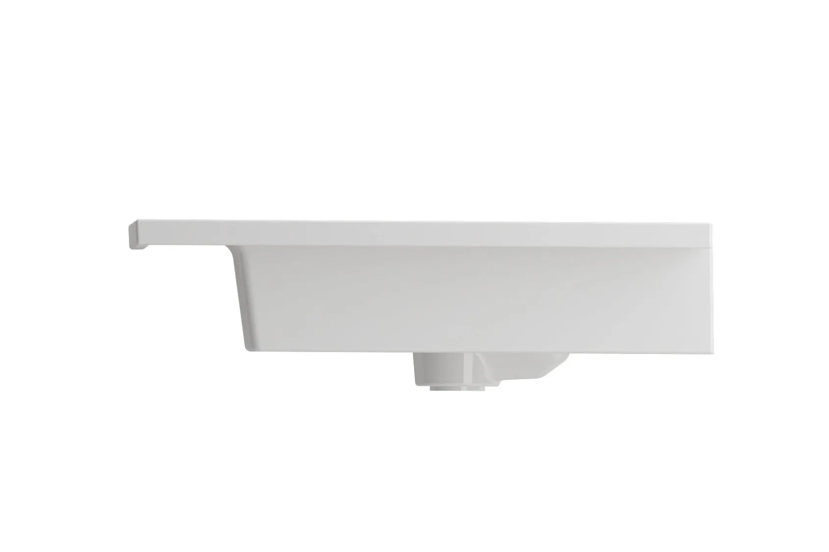 BOCCHI Ravenna 41" Rectangle Wallmount Fireclay Bathroom Sink, White, 3 Faucet Hole, 1105-001-0127