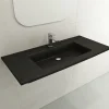 BOCCHI Ravenna 41" Rectangle Wallmount Fireclay Bathroom Sink, Matte Black, Single Faucet Hole, 1105-004-0126