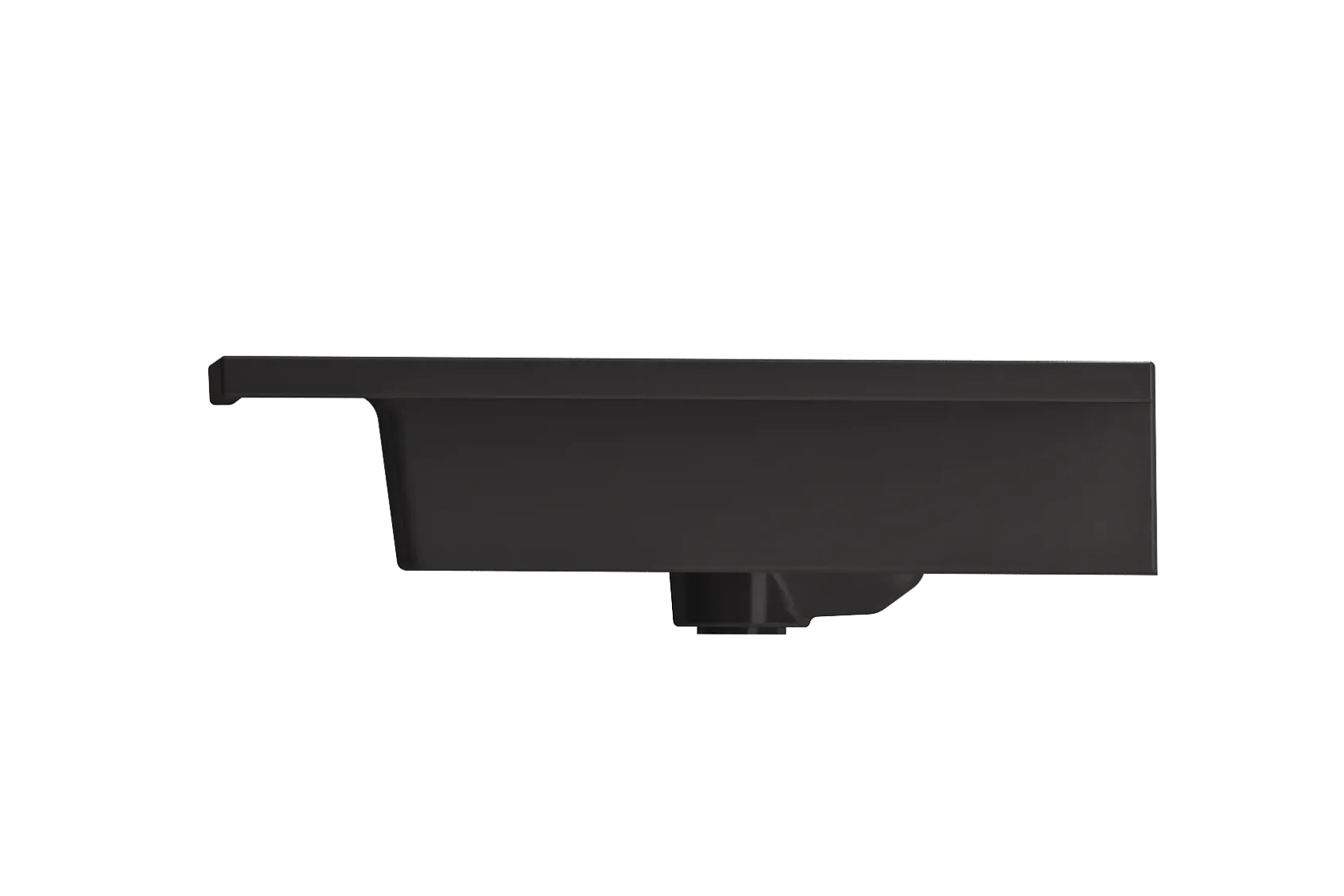 BOCCHI Ravenna 41" Rectangle Wallmount Fireclay Bathroom Sink, Matte Black, Single Faucet Hole, 1105-004-0126