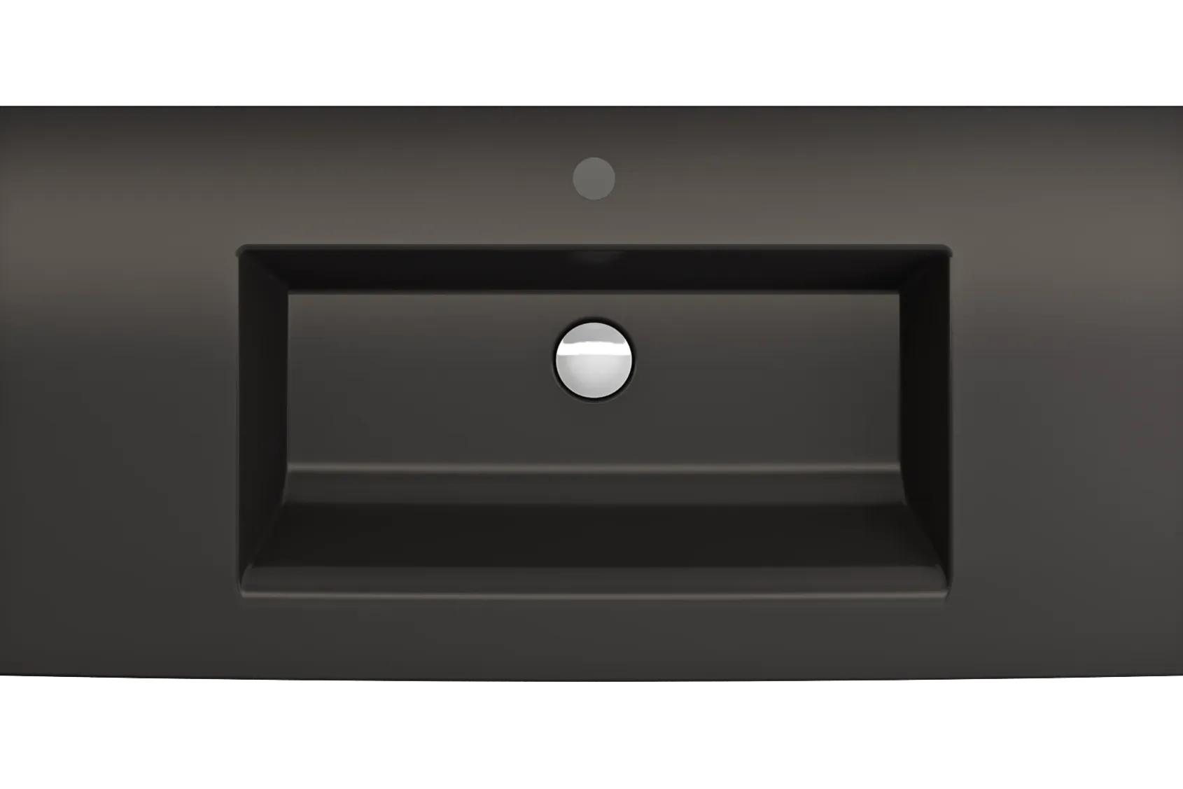 BOCCHI Ravenna 41" Rectangle Wallmount Fireclay Bathroom Sink, Matte Black, Single Faucet Hole, 1105-004-0126