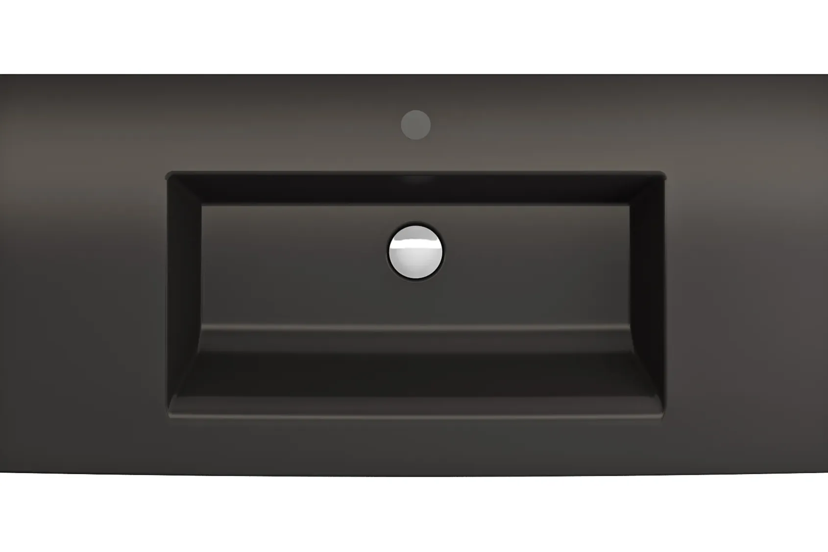 BOCCHI Ravenna 41" Rectangle Wallmount Fireclay Bathroom Sink, Matte Black, Single Faucet Hole, 1105-004-0126
