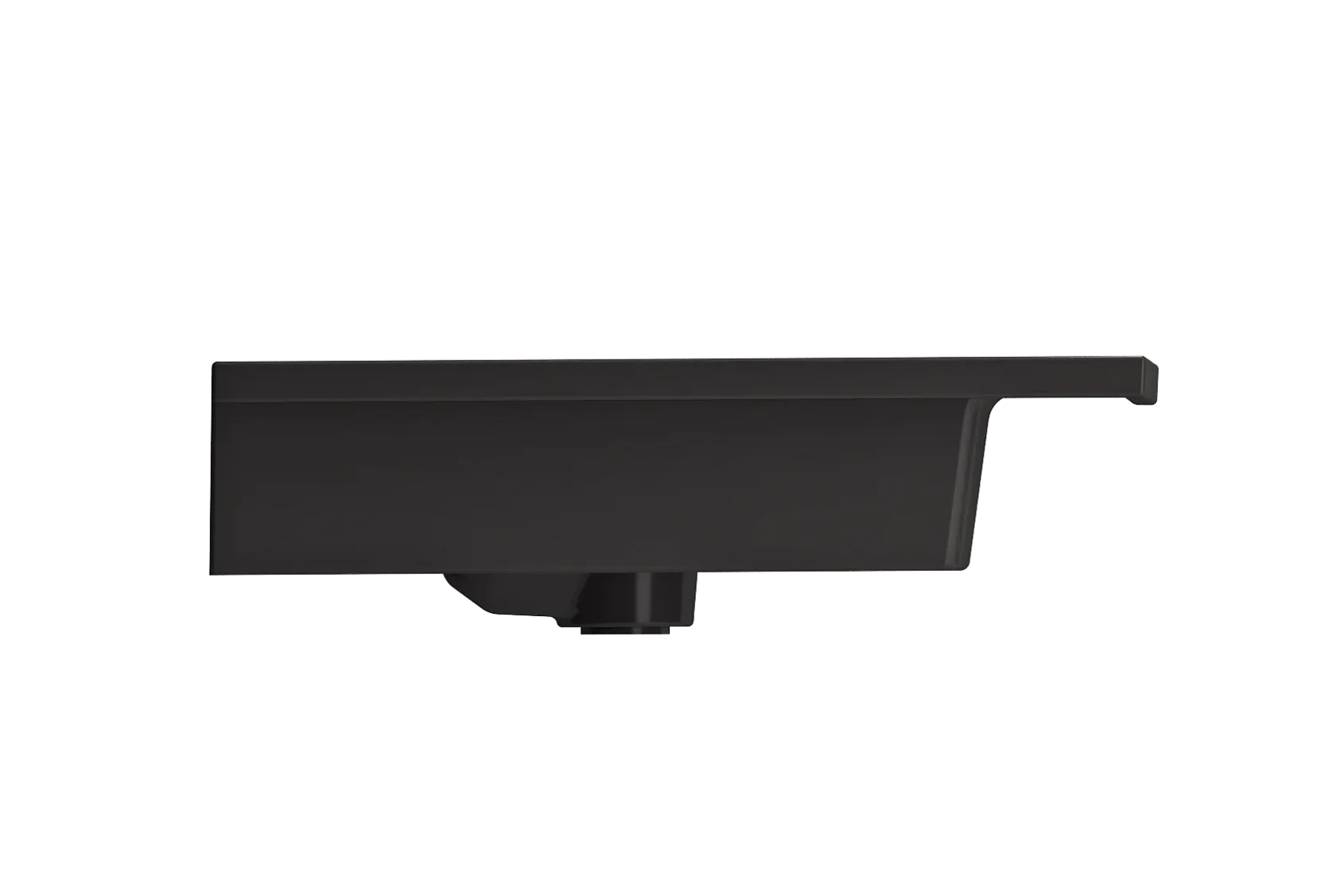 BOCCHI Ravenna 41" Rectangle Wallmount Fireclay Bathroom Sink, Matte Black, Single Faucet Hole, 1105-004-0126