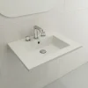 BOCCHI Ravenna 25" Rectangle Wallmount Fireclay Bathroom Sink, White, 3 Faucet Hole, 1161-001-0127