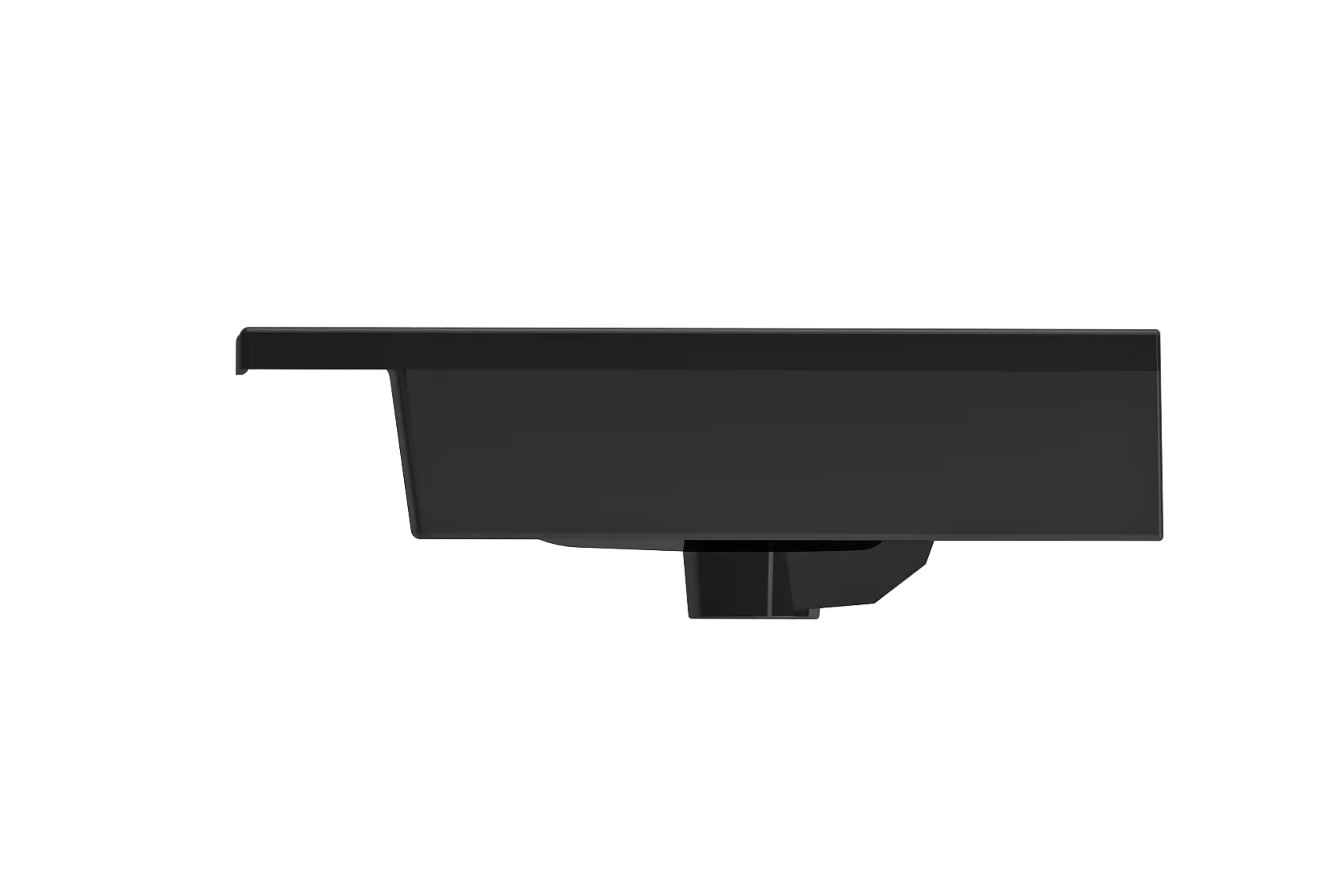 BOCCHI Ravenna 32" Rectangle Wallmount Fireclay Bathroom Sink, Black, Single Faucet Hole, 1113-005-0126
