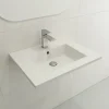 BOCCHI Ravenna 25" Rectangle Wallmount Fireclay Bathroom Sink, White, Single Faucet Hole, 1161-001-0126