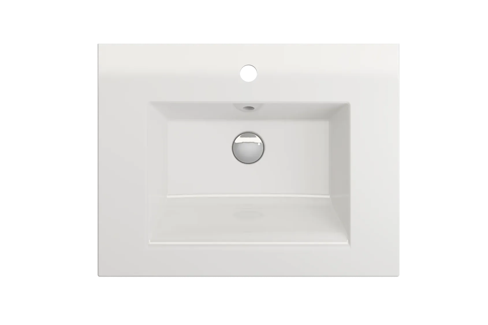 BOCCHI Ravenna 25" Rectangle Wallmount Fireclay Bathroom Sink, White, Single Faucet Hole, 1161-001-0126