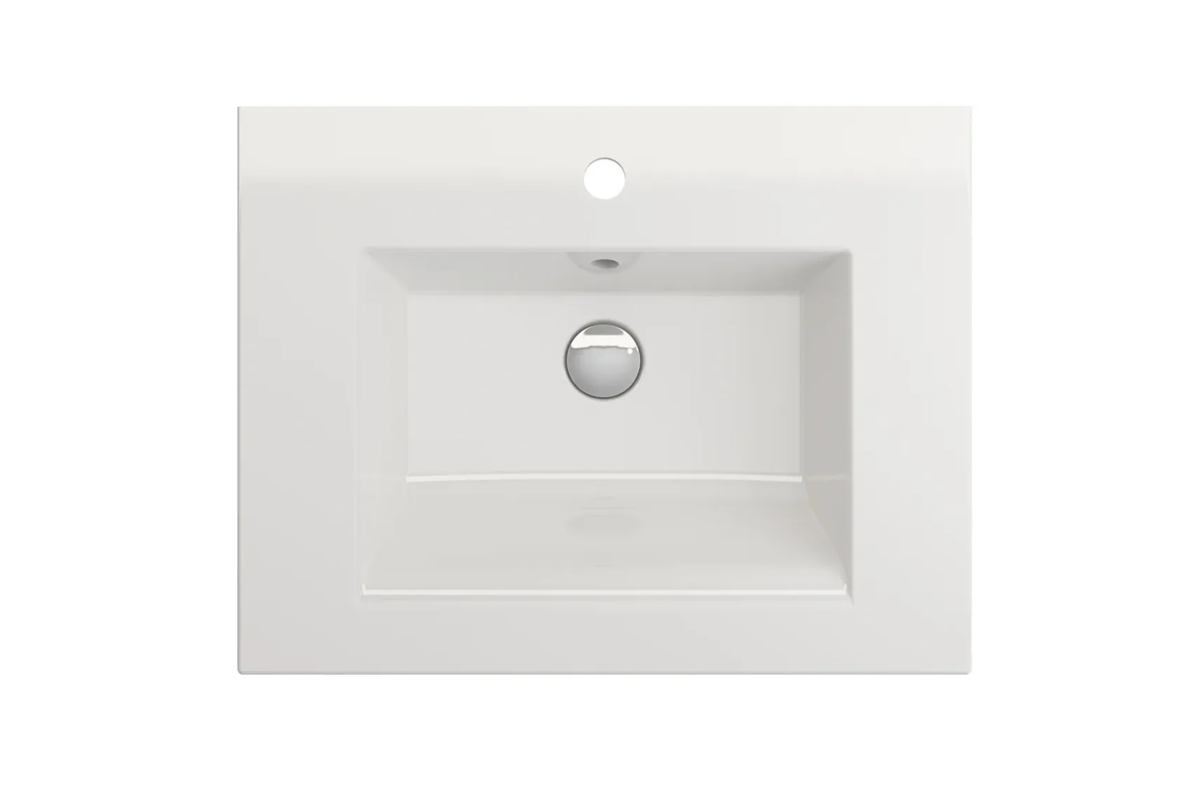 BOCCHI Ravenna 25" Rectangle Wallmount Fireclay Bathroom Sink, White, Single Faucet Hole, 1161-001-0126