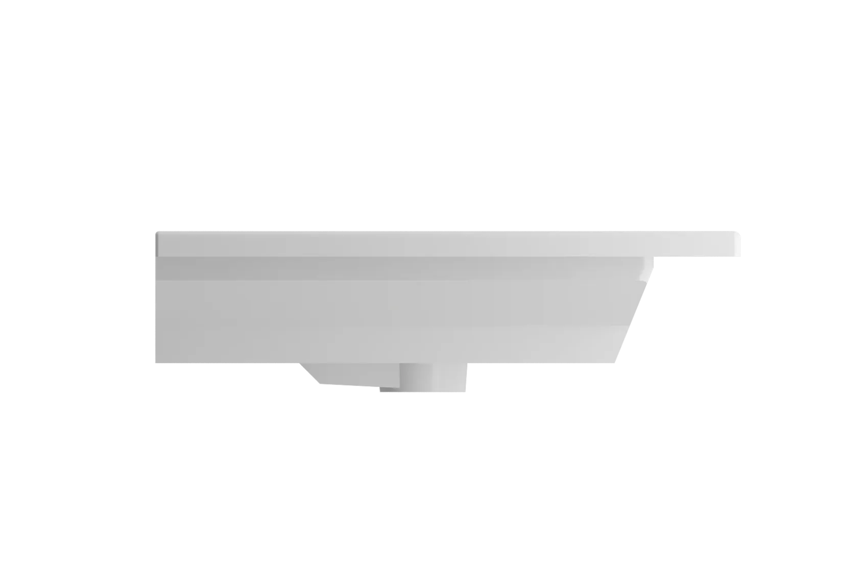 BOCCHI Ravenna 48" Rectangle Wallmount Fireclay Bathroom Sink, Matte White, Single Faucet Hole, 1305-002-0126