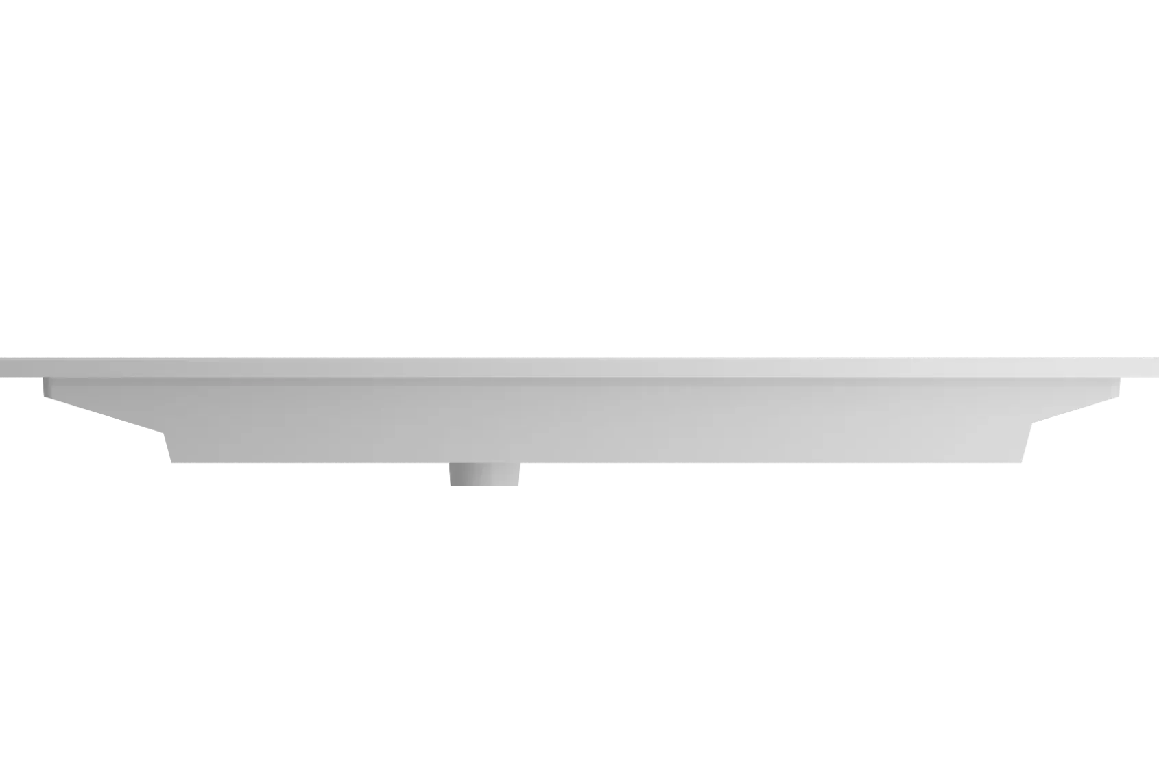 BOCCHI Ravenna 48" Rectangle Wallmount Fireclay Bathroom Sink, Matte White, Single Faucet Hole, 1305-002-0126