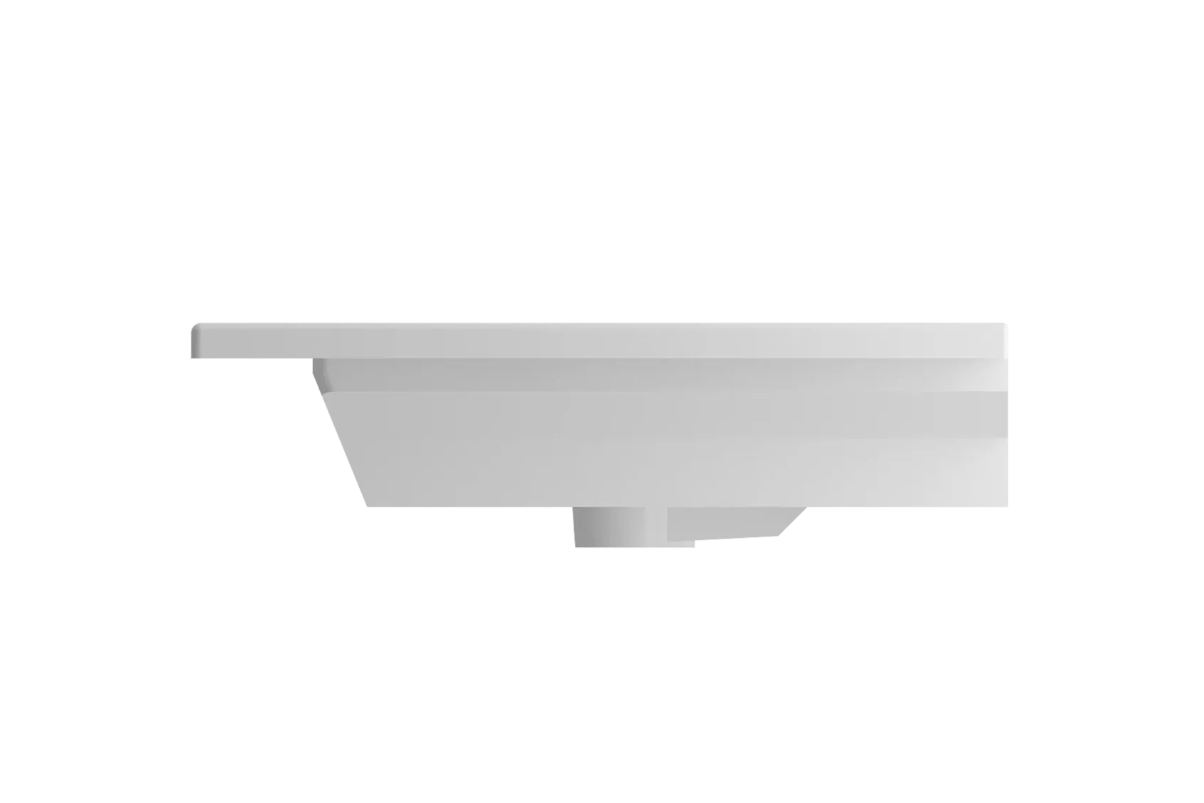 BOCCHI Ravenna 48" Rectangle Wallmount Fireclay Bathroom Sink, Matte White, Single Faucet Hole, 1305-002-0126