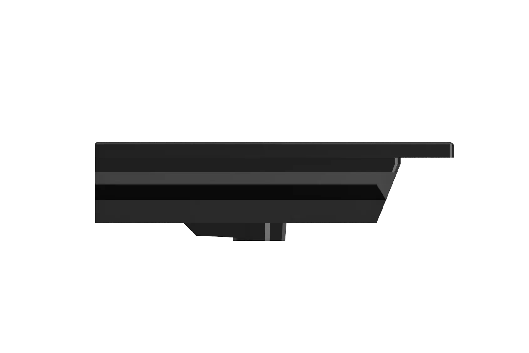BOCCHI Ravenna 48" Rectangle Wallmount Fireclay Bathroom Sink, Black, 3 Faucet Hole, 1305-005-0127