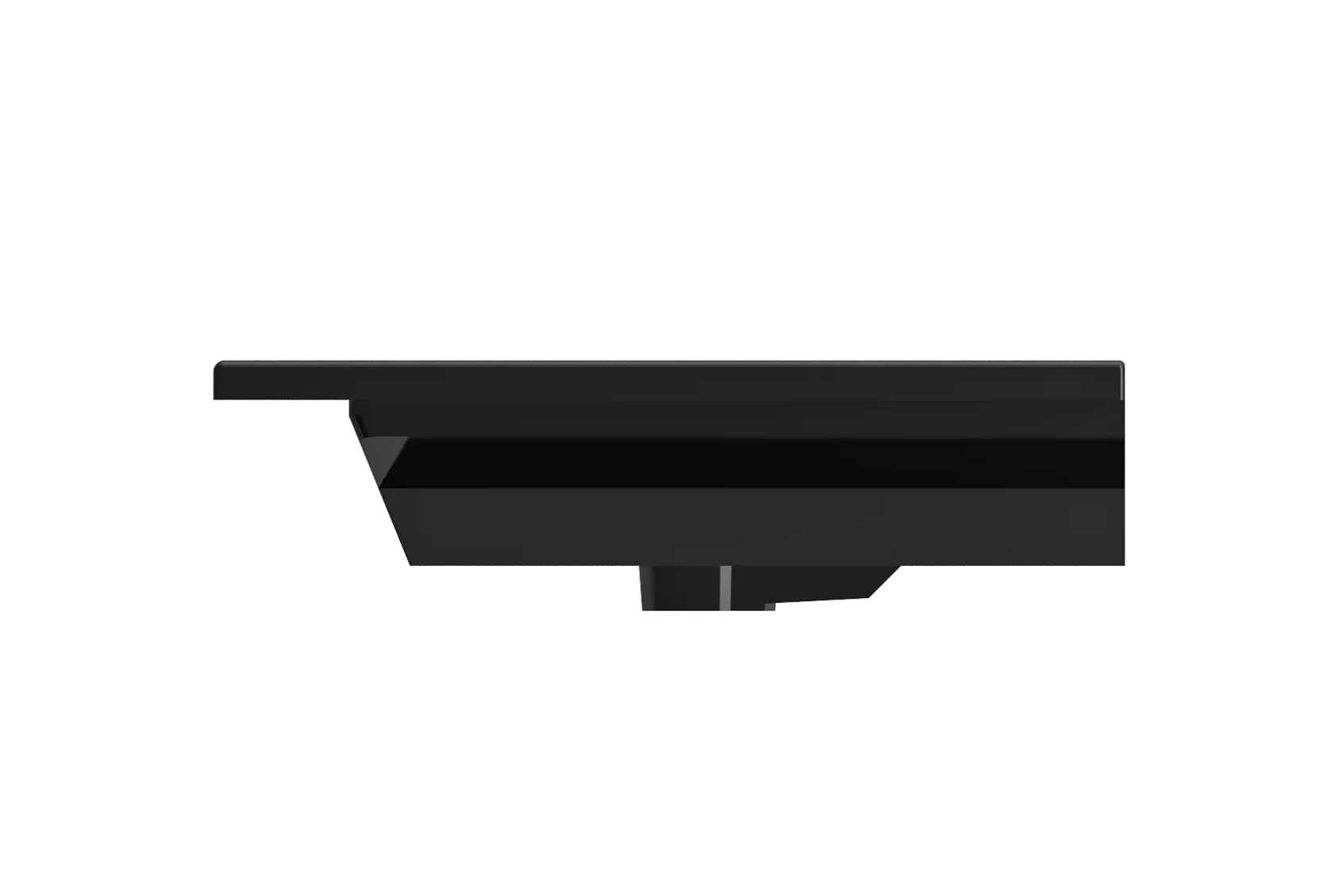 BOCCHI Ravenna 48" Rectangle Wallmount Fireclay Bathroom Sink, Black, 3 Faucet Hole, 1305-005-0127