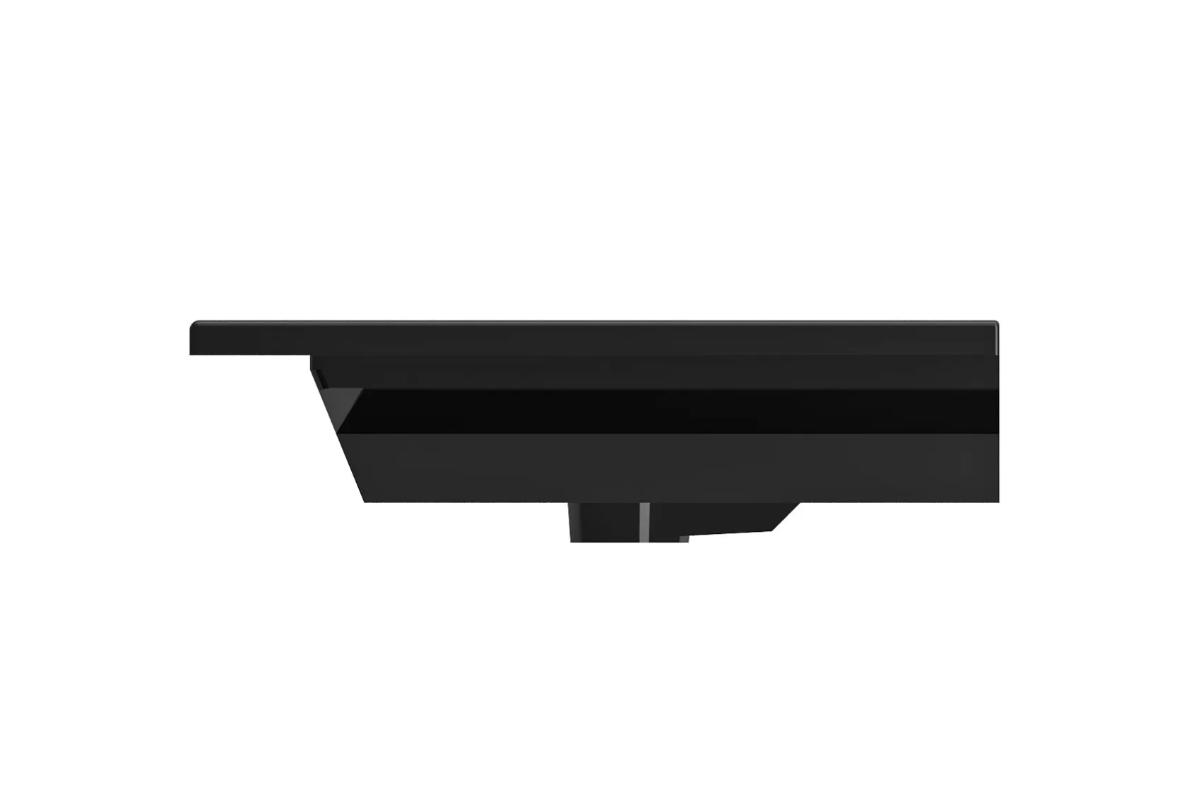 BOCCHI Ravenna 48" Rectangle Wallmount Fireclay Bathroom Sink, Black, 3 Faucet Hole, 1305-005-0127