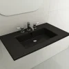 BOCCHI Ravenna 32" Rectangle Wallmount Fireclay Bathroom Sink, Matte Black, Single Faucet Hole, 1113-004-0126