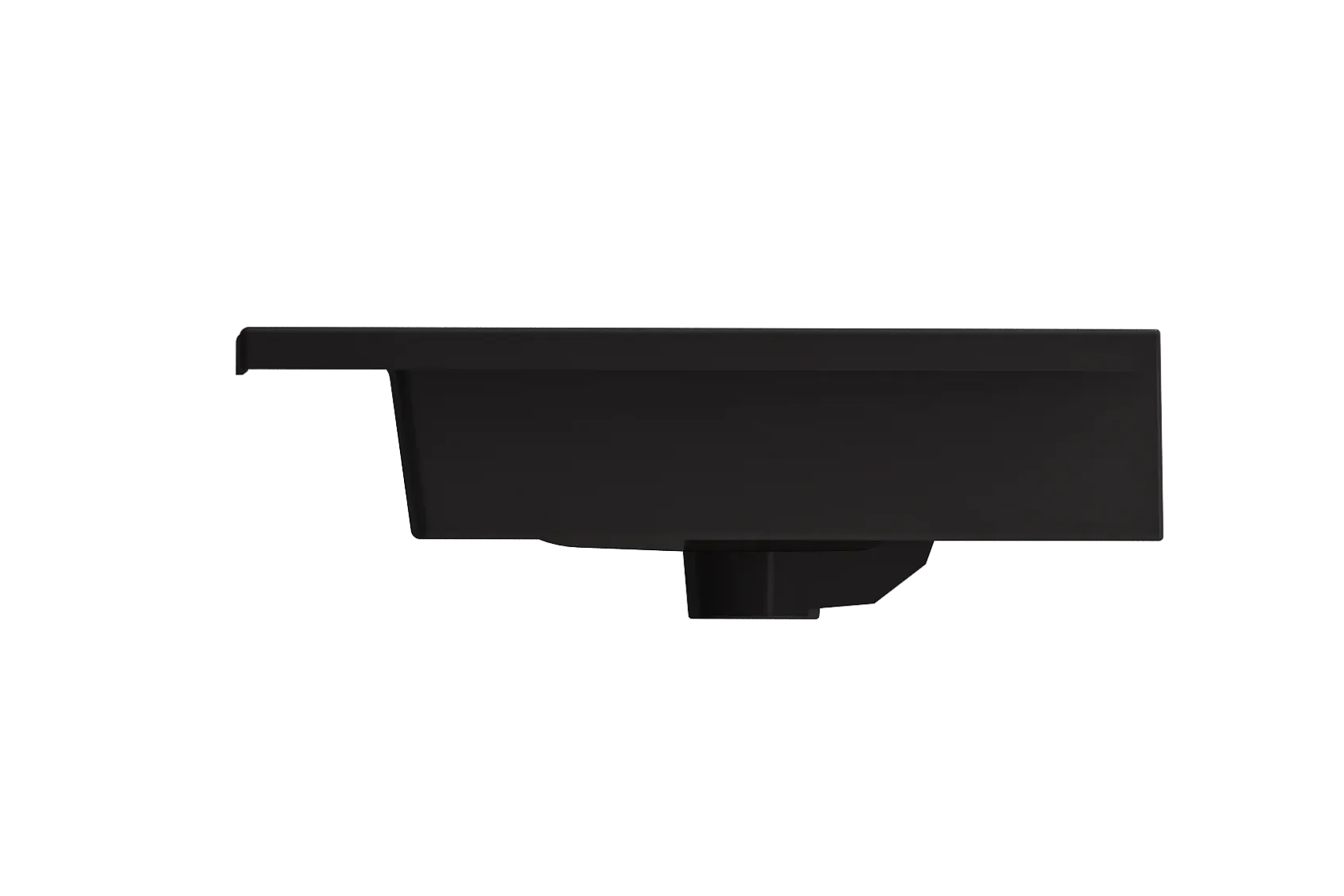 BOCCHI Ravenna 32" Rectangle Wallmount Fireclay Bathroom Sink, Matte Black, Single Faucet Hole, 1113-004-0126