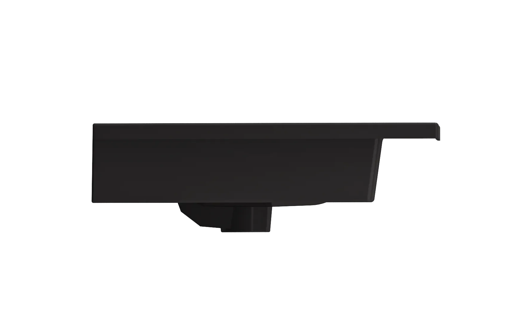 BOCCHI Ravenna 32" Rectangle Wallmount Fireclay Bathroom Sink, Matte Black, Single Faucet Hole, 1113-004-0126