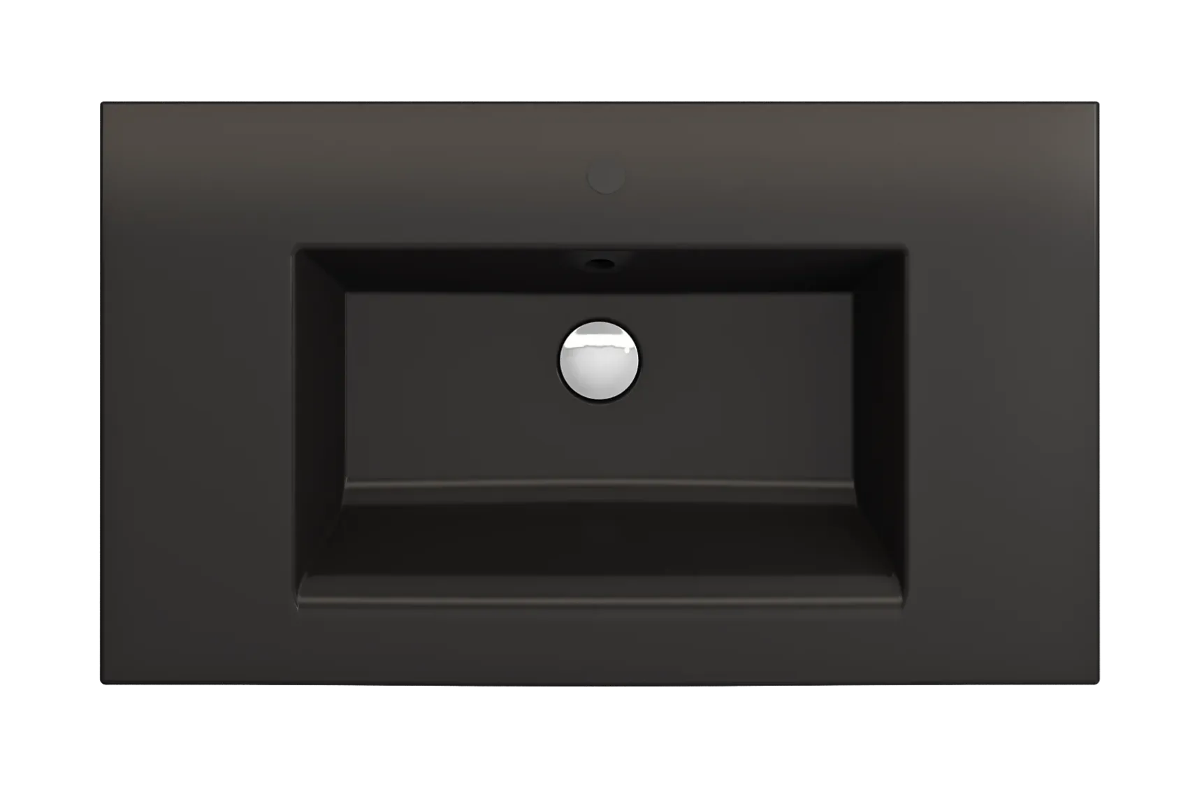 BOCCHI Ravenna 32" Rectangle Wallmount Fireclay Bathroom Sink, Matte Black, Single Faucet Hole, 1113-004-0126