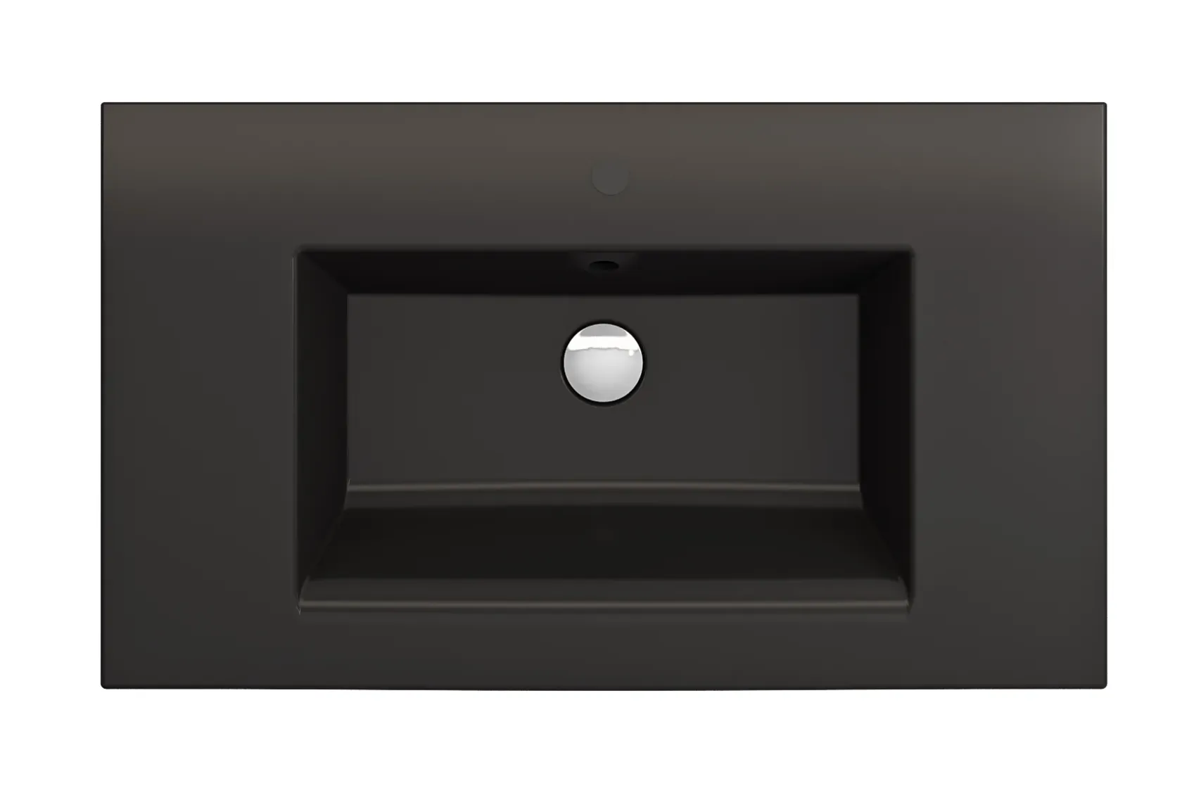 BOCCHI Ravenna 32" Rectangle Wallmount Fireclay Bathroom Sink, Matte Black, Single Faucet Hole, 1113-004-0126