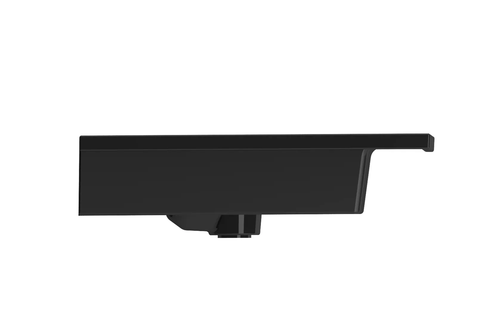 BOCCHI Ravenna 41" Rectangle Wallmount Fireclay Bathroom Sink, Black, 3 Faucet Hole, 1105-005-0127