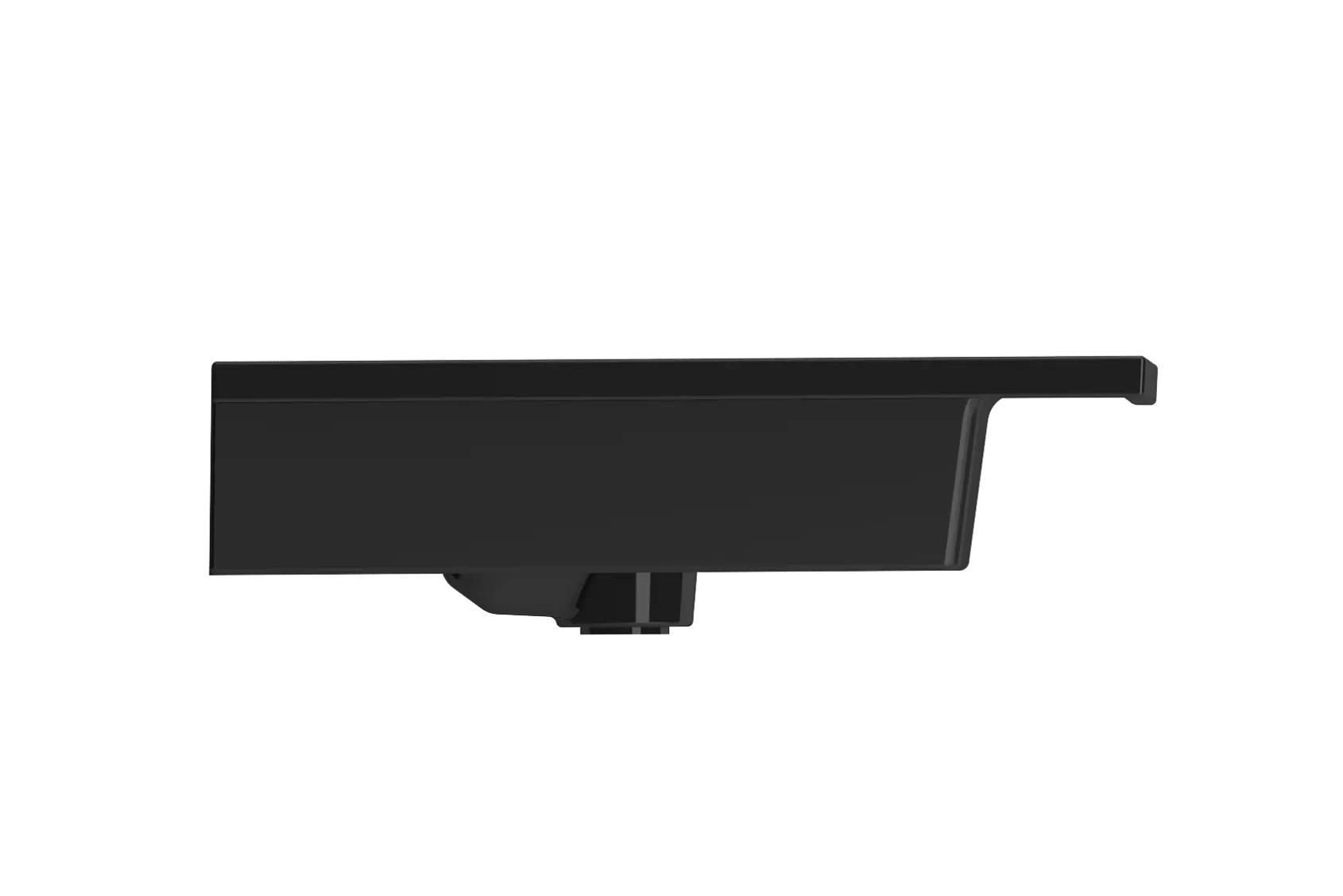 BOCCHI Ravenna 41" Rectangle Wallmount Fireclay Bathroom Sink, Black, 3 Faucet Hole, 1105-005-0127